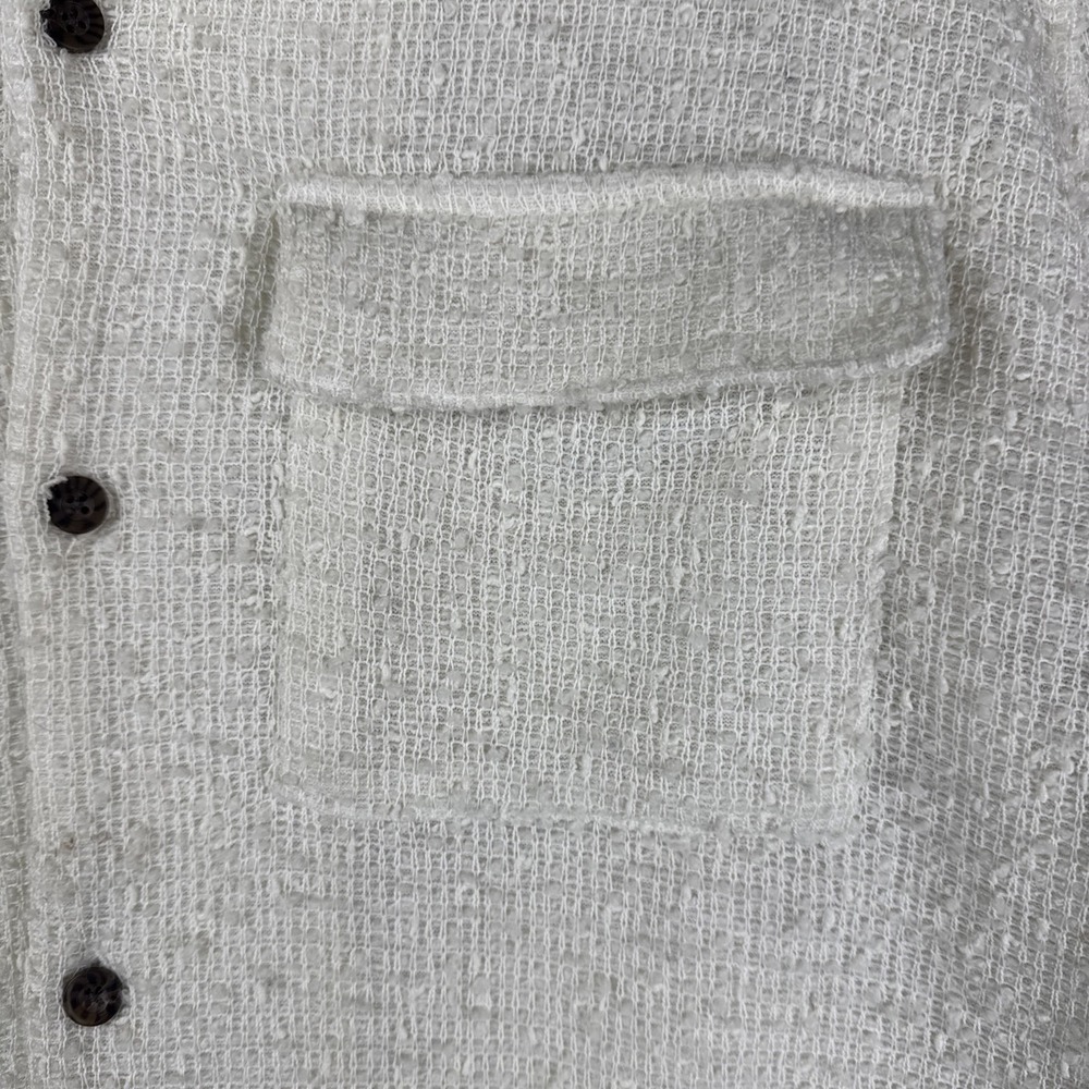 PacSun Womens Small Cream Textured Utility‎ Jacket Button Front Shacket - Picture 5 of 9